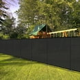 thumbnail image 5 of 6'x137' Outdoor Privacy Fence with Iron Poles Ground Spikes Dog Garden Privacy Metal Fence Backyard Patio Yard Barrier Border Divider Black, 5 of 5