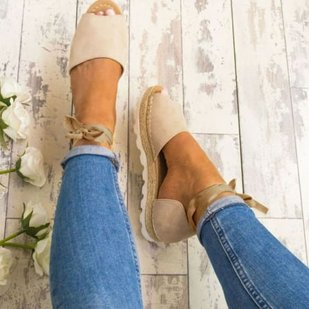 

HIBRO Thick Bottom Grass Woven Fish Mouth Ankle Strap Hemp Rope Women s Sandals