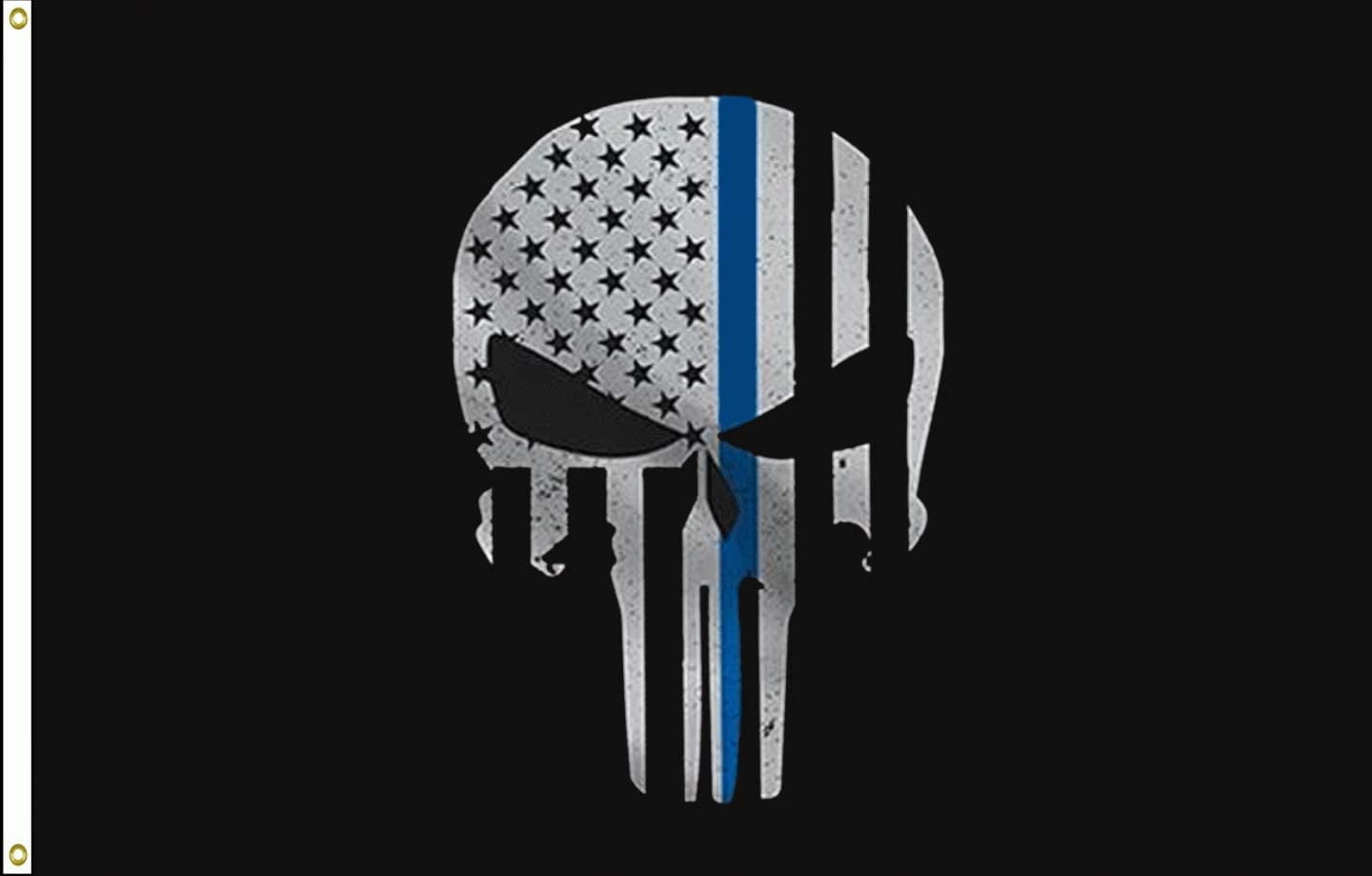 Thin Blue Line American Flag 3x5 ft US Black & White Police Policemen Support 