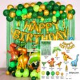 thumbnail image 5 of Decoración de dinosaurios para fiesta de cumpleaños, vasos de papel, platos, mantel, Fondo de paja, vajilla, globos, suministros para fiesta de bebé y niños, 5 of 5