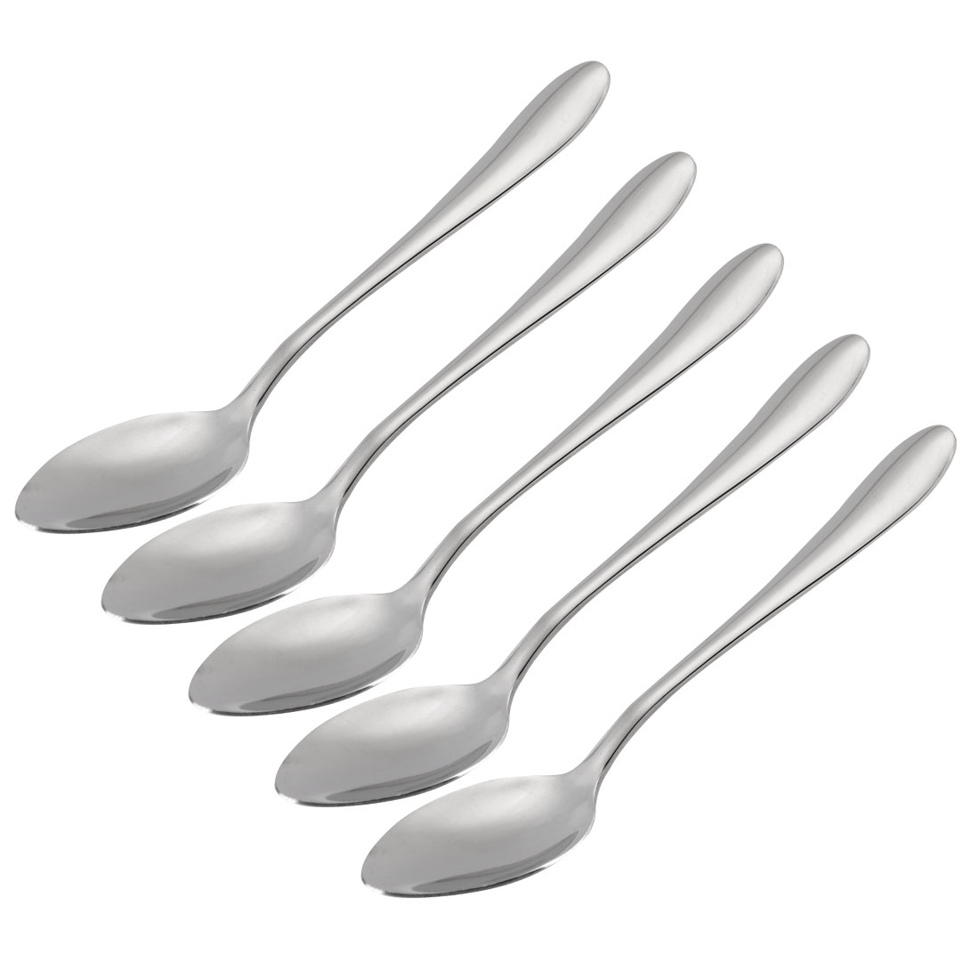 Unique Bargains 5Pcs Caffee Shop Stainless Steel Flatware Tea Spoons Scoops