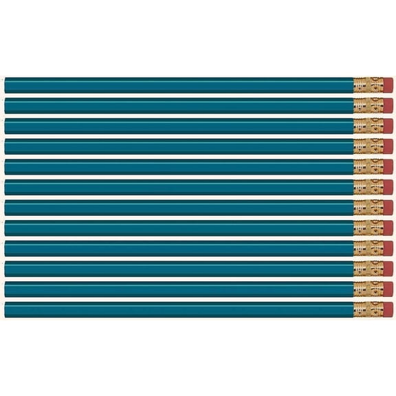 Dark Turquoise Hexagon #2 Pencil, Eraser. 36 Pack. Express Pencils