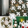 thumbnail image 4 of Dalrosia 12PCS Faux Fur Christmas Tree Bows Ornaments Large Christmas Wreath Furry Plush Bows Decoration Xmas Tree Ribbons Ornaments for Garland Holiday Party Home, 4 of 7