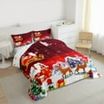 thumbnail image 3 of Manfei Santa Claus Queen Comforter Set for Teen, Vintage Western Fairy Tale Bedding Sets, Merry Christmas Reversible Bedding Comforter Set, Super Cozy Room Decor, 3-Piece, 3 of 8