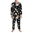 thumbnail image 3 of Fotbe Honey Bees at Night Pijama de Hombre con Estampado de Manga Larga, Conjunto de 2 Piezas, Ropa de Dormir Suave y Cómoda con Bolsillos-X-Large, 3 of 7