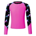 thumbnail image 3 of vastwit Kids Girls Rash Vest Long Sleeve Rash Guard Swim Shirt UPF 50+ UV Protection Quickly Dry Hot Pink 16, 3 of 4