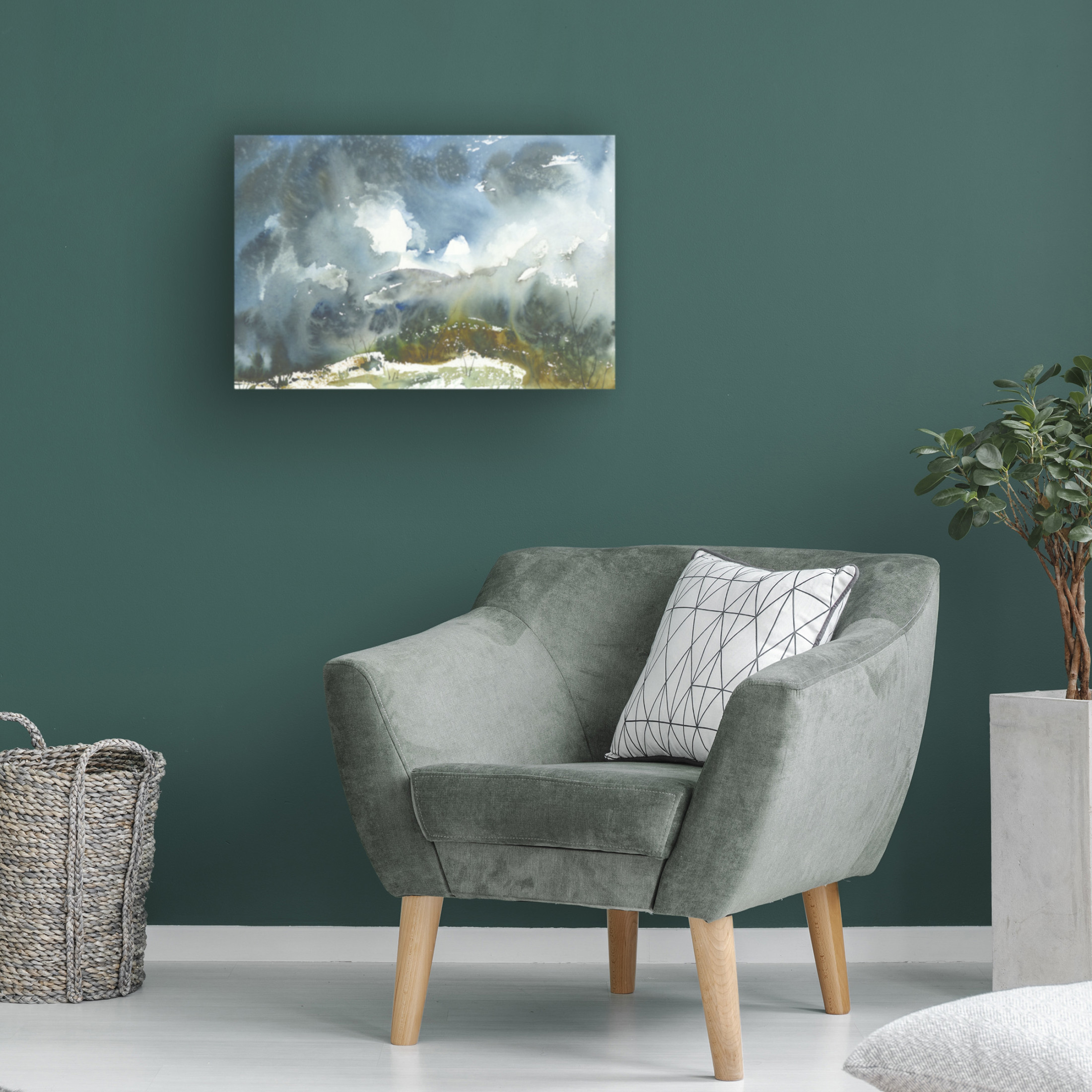 Canvas Wall Art - Randy Noble Fine Art 'Moss Fog' Wall Art for Living Room, Bedroom, or Office Décor by Trademark Fine Art - 32 x 22 Inches