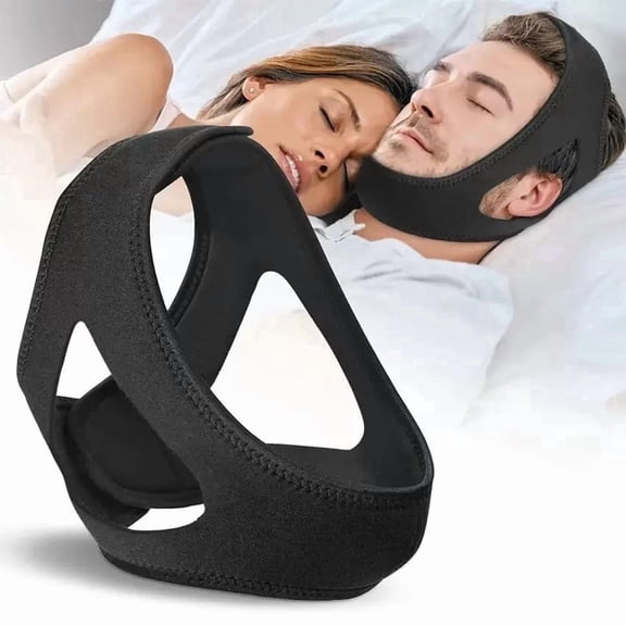 Anti Snoring Chin Strap for Men & Women, Adjustable Jaw Support for Mouth Breathing & Snoring