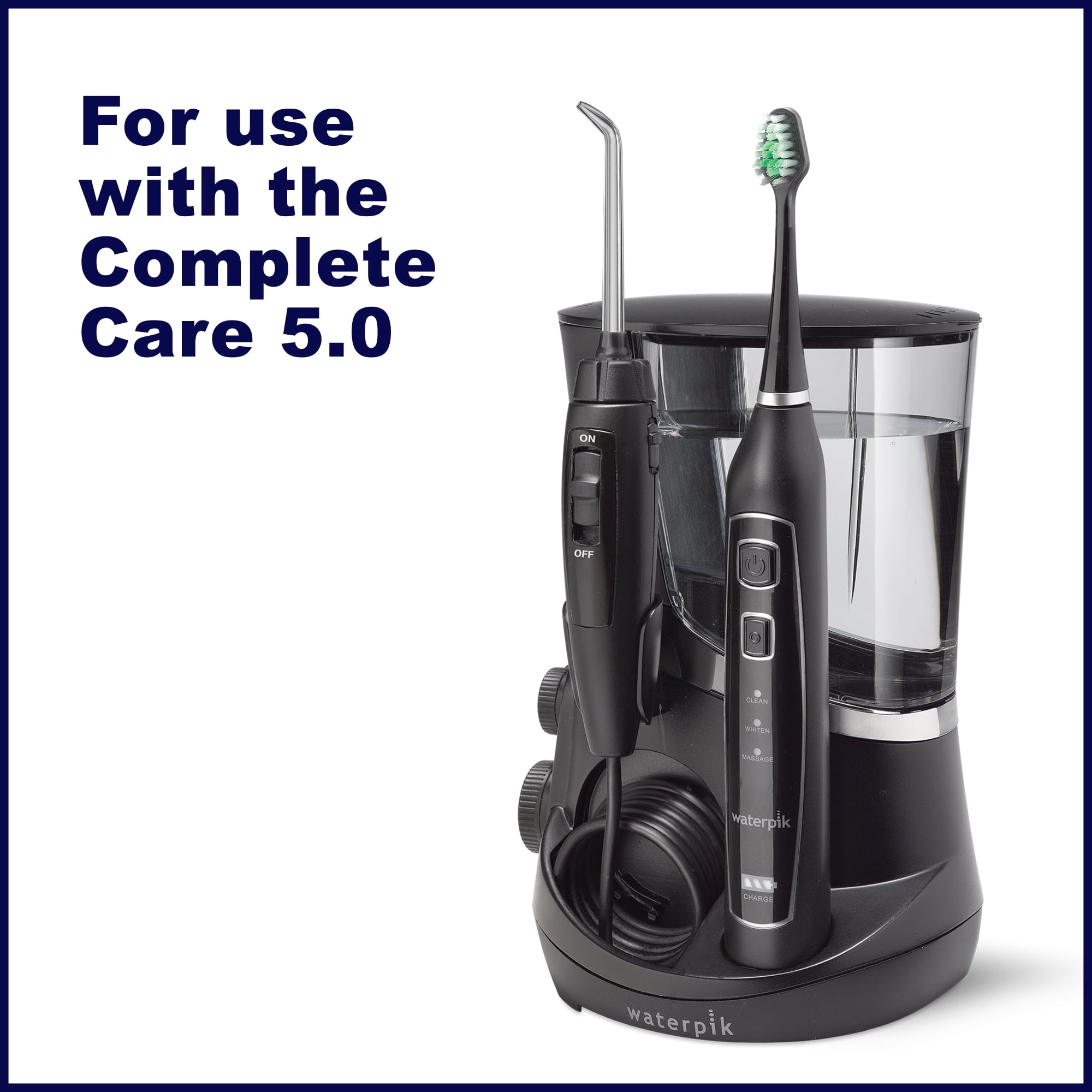 Waterpik Replacement Triple Sonic Brush Heads STRB-3WB Black, 3 count
