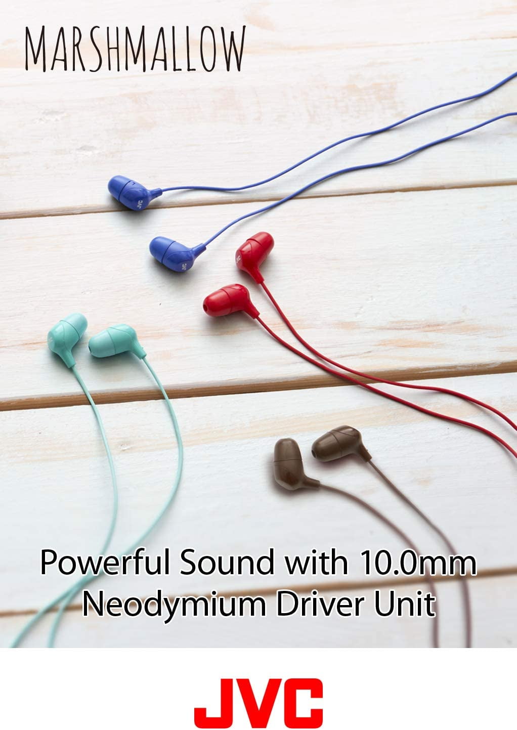 JVC Memory Foam Earbud Marshmallow with Mic Violet HAFX38V