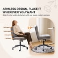 thumbnail image 5 of Ktaxon Mid Back Armless Office Chair, Linen Blend Desk Chair, Swivel Reading Chair for Home Office, Bedroom Gray, 5 of 8