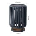 thumbnail image 3 of JONATHAN Y Sawara 12.5" Modern Minimalist Faux Rattan Integrated Indoor/Outdoor LED Solar Powered Lantern, Charcoal/Black, JYL2602A, 3 of 4