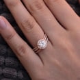 thumbnail image 2 of Womens Geometric Zircon Inlaid Copper Engagement Ring Set, 3 Piece, European American Style, 2 of 3