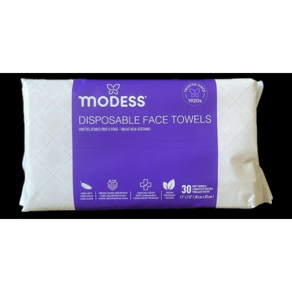 Modess Disposable Face Towels (30 Pack)