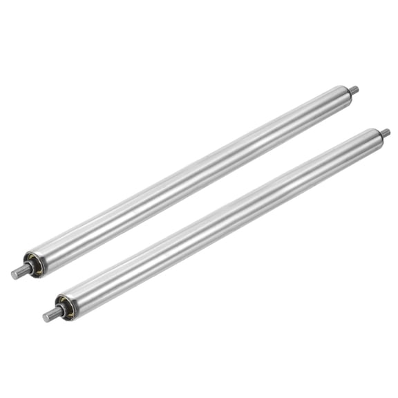Stainless Steel Conveyor Roller 1" Diameter 16" Length Gravity Transmission Replacement Part (Silver, Pack of 2)