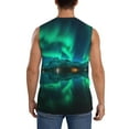 thumbnail image 4 of Pofeuu Northern Lights Print Men's Muscle T-Shirt, Sleeveless, Muscle Tank, Classic Muscle Tee Top For Men Casual Sleeveless Muscle T-Shirt Trendy Clothes-Medium, 4 of 7