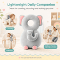 thumbnail image 5 of Head Protector Backpack, Adjustable Cartoon Animal Walking Cushion Backpack, Soft Wearable Plush Pad for Supervised Walking Practice, Elephant Design, 18M+, 5 of 7