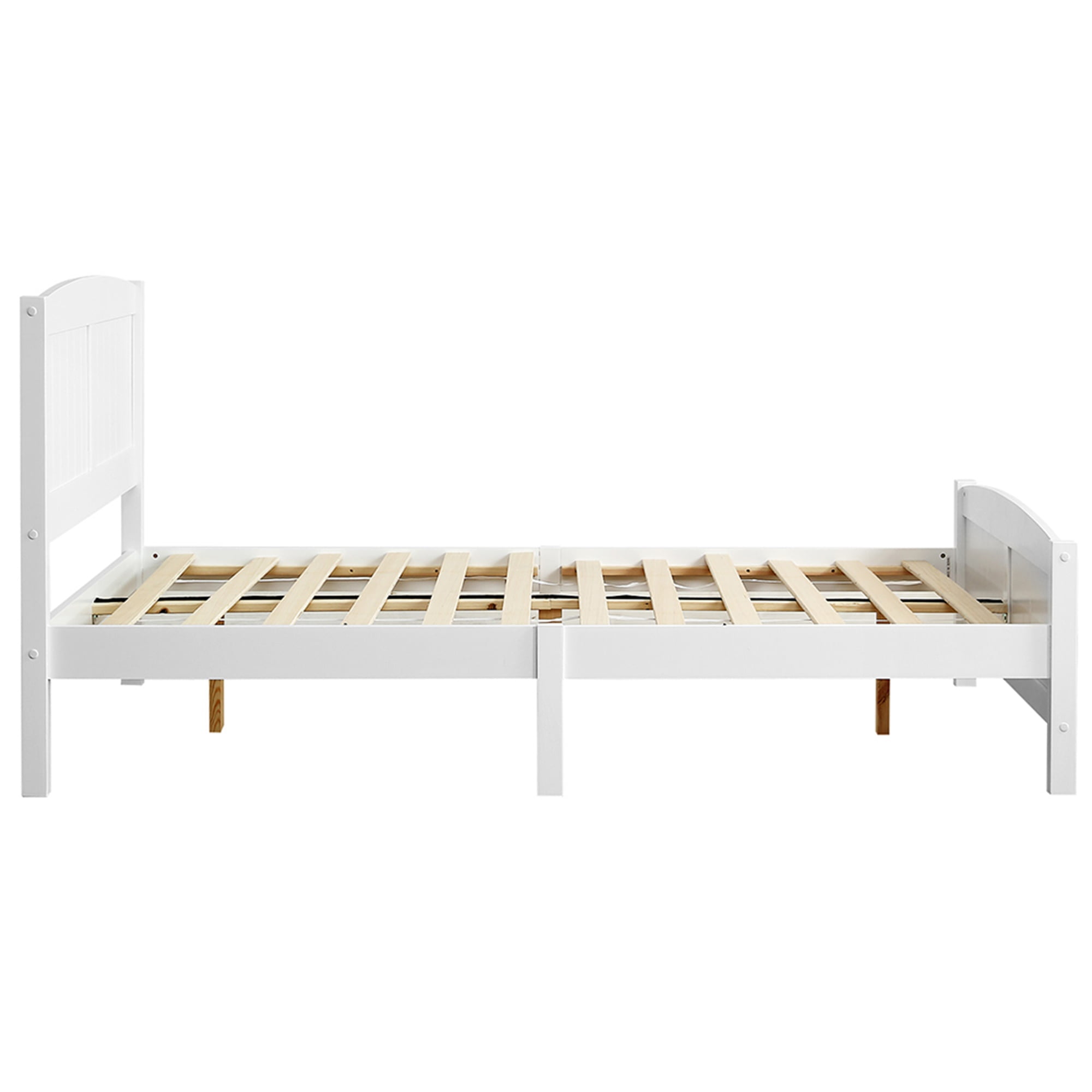 Kadyn Full Size Solid Wood Platform Bed: Bed with All Pine Single Core Vertical Stripe Full Slat Curved Headboard and Foot of Bed, Wood Bed Frame with Wood Slat Support, White Kadyn Full Size Solid Wood Platform Bed: Bed with All Pine Single Core Vertical Stripe Full Slat Curved Headboard and Foot of Bed, Wood Bed Frame with Wood Slat Support, White
