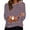Purple, variant on CLOISE Tops for Women Fall Fashion Striped Tops Round Neck Long Sleeve Shirts Comfy Color Block Basic Blouses Y2k Outfits Gray XL