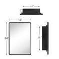 thumbnail image 2 of TEHOME Farmhouse Oil Rubbed Bronze Medicine Cabinet, 16x24 Inches, Recessed, Beveled Mirror, 2 of 5