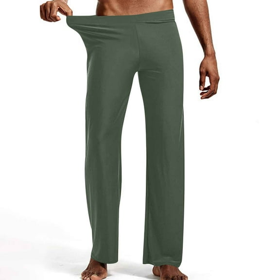 Busydd Men's Pajama Pants Fashion Solid Color Elastic Waist Men's Pajama Bottoms Casual Comfy Stretch Pj Pants for Men 2XL