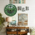 thumbnail image 4 of Vintage Green Metal Wall Clock Industrial Style Home Decor 10-Inch Silent Wooden Wall Clock, Battery Operated (AA Batteries Not Included), Artistic Home Decor, 4 of 7