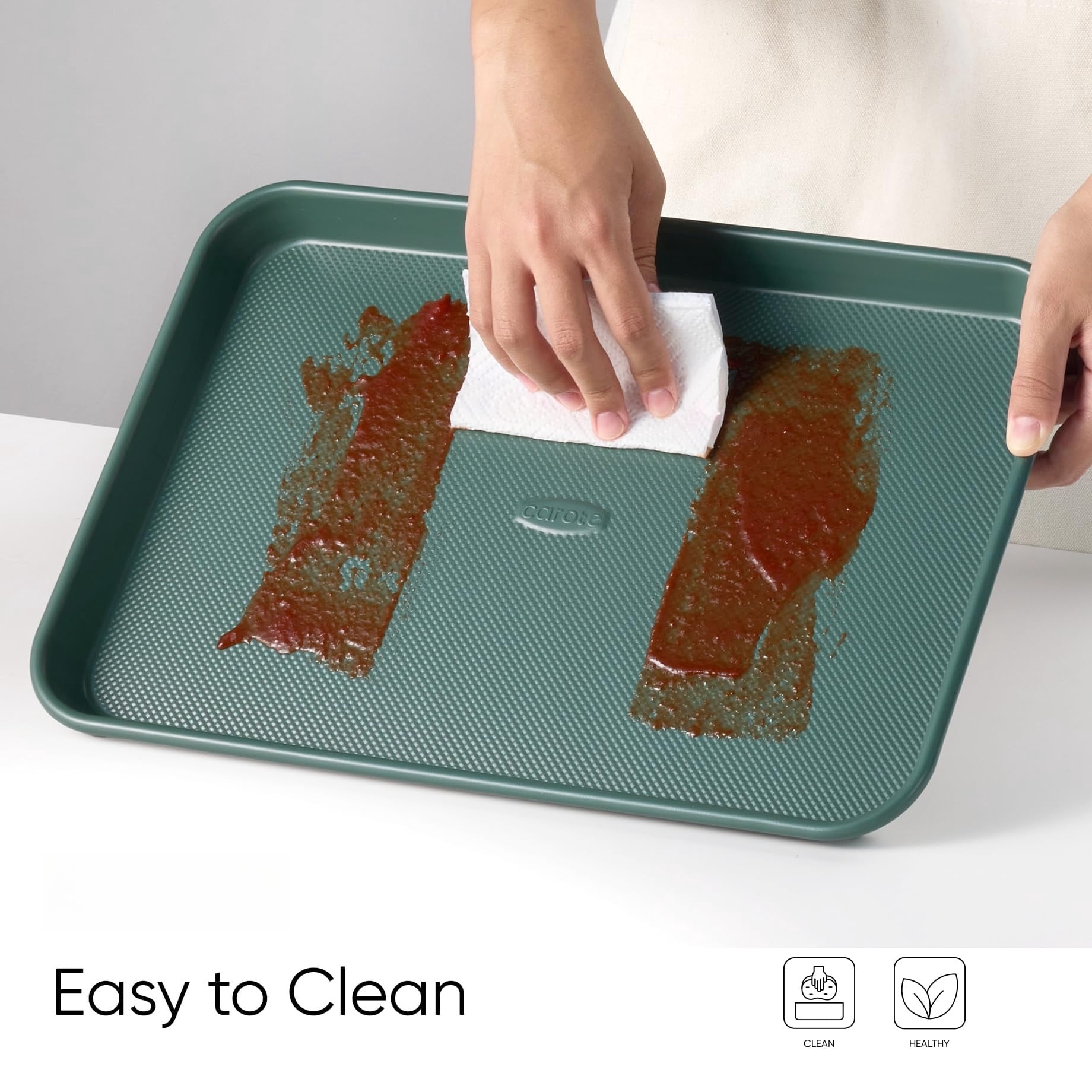 3-Piece Baking Pan Set - Bakeware Set, Baking Sheet Set Including 13 Inch 15 Inch 17 Inch Sheet Pan, Cookie Sheet for Baking, Deep Olive Green