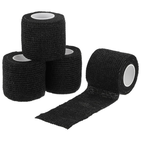 Uxcell 2" x 117.17" Camo Tape Wrap 4 Rolls of Self-Adhesive Camouflage Tape for Camera Flashlight Black