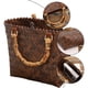 thumbnail image 3 of Bolso de mano grande de paja para mujer, estilo retro, con tiras de bambú, para playa, tejido a mano, elegante, para viaje, 3 of 6