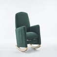 thumbnail image 2 of Rocking Chair Nursery, Nursery Rocking Chairs with Adjustable Footrest and Side Pocket, Comfy Rocking Chairs in Teddy Fabric, Reading Arm Glider Chair for Living Room, Bedroom, Offices, Green, 2 of 9