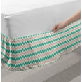 thumbnail image 2 of Chevron Bed Skirt, Zigzag Stripes with Pastel Colors Hand Drawn Geometric Illustration, Elastic Bedskirt Dust Ruffle Wrap Around for Bedding Decor, 4 Sizes, Turquoise Pink and Ivory, by Ambesonne, 2 of 2
