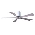 thumbnail image 4 of Irene-5H five-blade flush mount paddle fan in Gloss White finish with 52” solid walnut tone blades.&nbsp;, 4 of 7