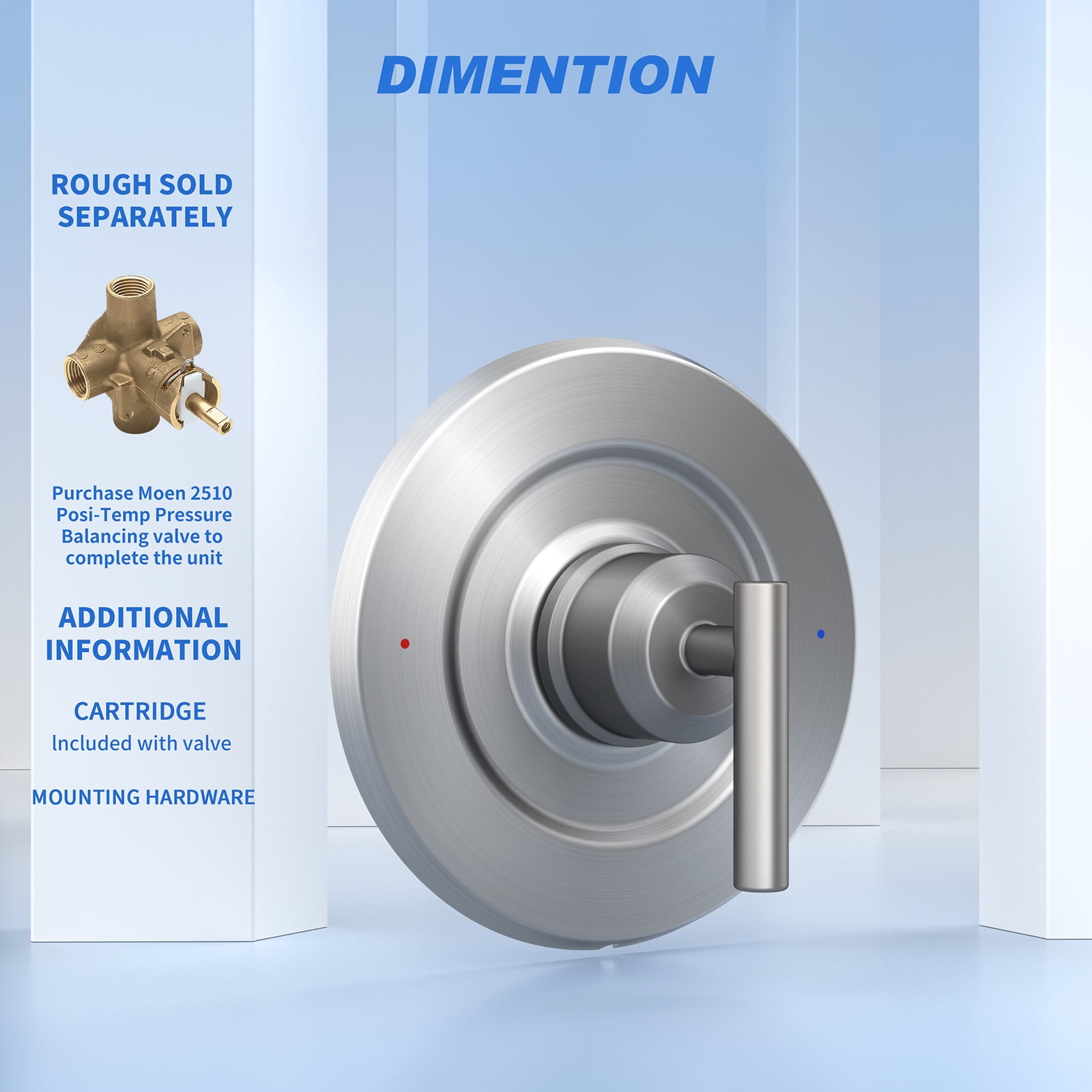 Replacement for Moen T2901BN Gibson Shower Trim Kit, Only fit Posi-Temp Valve, Brushed Nickel