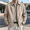 Beige, variant on Dpjklzsn Mens Faux Suede Jacket Zip Up Collar Lightweight Trucker Coat with Pockets for Casual Daily Wear
