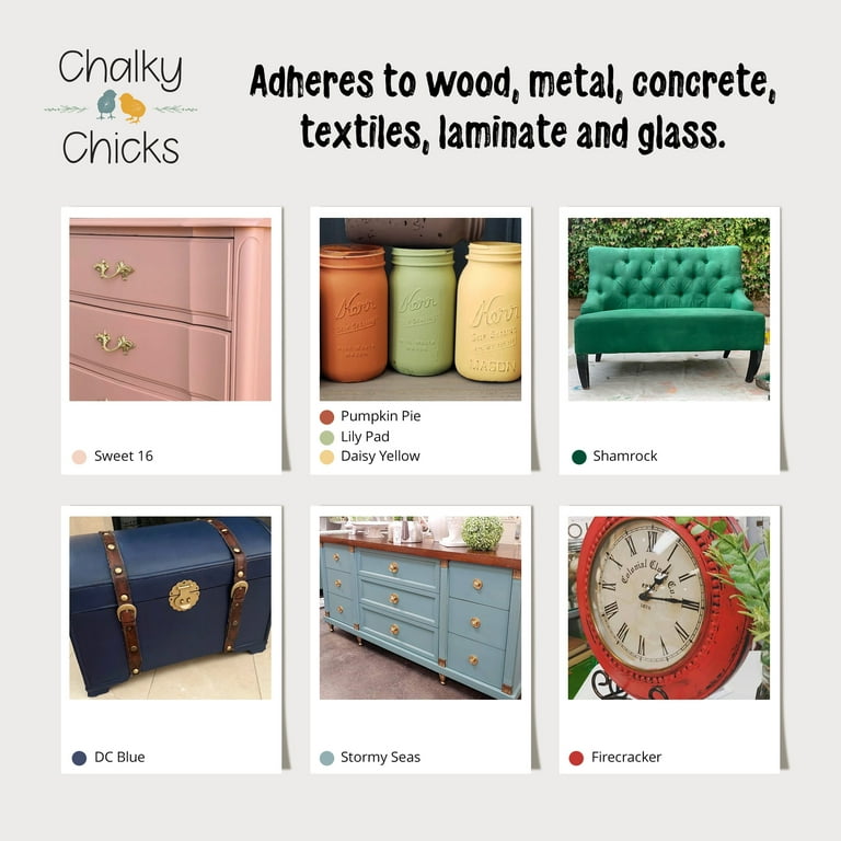 Chalky Chicks 8 Fl Oz Matte Aqua Bay (Aqua Blue) Chalk Paint for Furniture Without Sanding - No Prep Furniture Paint No Sanding All in One for Crafts, Wood, Walls, Cabinet, Metal, Dresser, Farmhouse