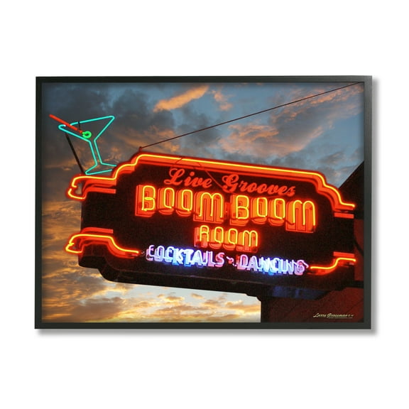 Stupell Industries Boom Room Cocktail Bar Food & Beverage Photography Black Framed Art Print Wall Art, 14 x 11