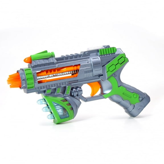 Kidplokio Sonic Space Blaster Toy Gun with Flashing Lights and Sounds, Green, Boys, Ages 3 