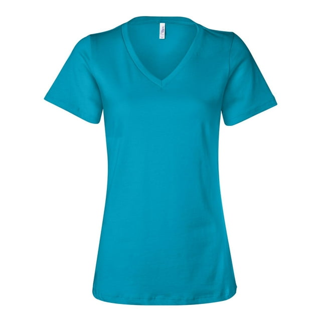 Bella Canvas 6405 Missy Jersey T-Shirt à Manches Courtes à Col en V, 2TG, Turquoise