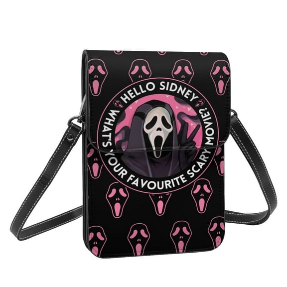 Ghostface Small Crossbody Bag for Women Men Leather Cell Phone Purse Travel Pouch Shoulder Bag
