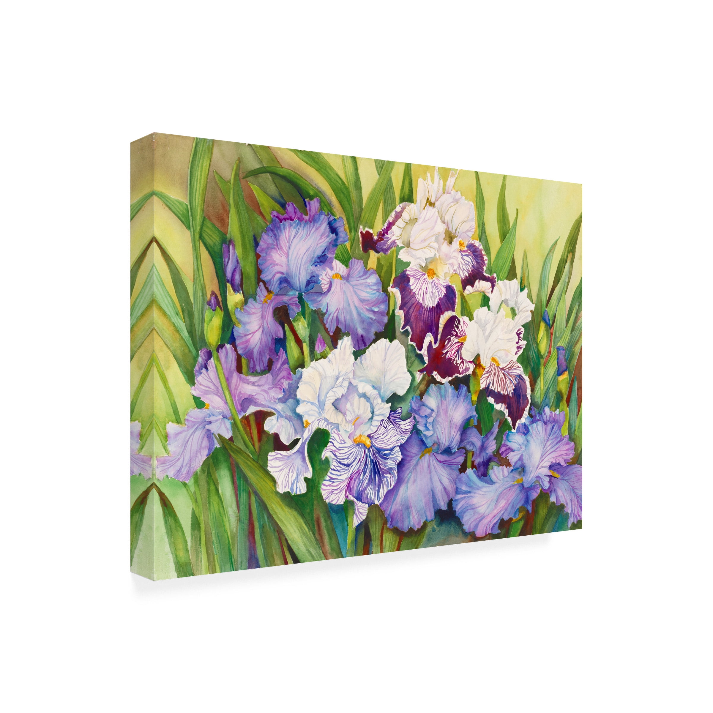 Joanne Porter 'Irises In Shades Of Lavender' Outdoor Canvas 14x19