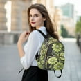 thumbnail image 6 of FORMRS Mini Backpack Purse for Women Travel Daypack Casual Shoulder Bag, Green Flowers, 6 of 7