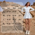 thumbnail image 3 of OQQ Womens Dress Casual Long Sleeve Elastic Simple A-Line Zipper Mini Dress, 3 of 7