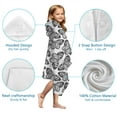 thumbnail image 7 of White Butterfly Black Pattern Hooded Bath Towel，50"x30" for Ages 3 To 12 Kids, Quick Dry Lightweight Soft Microfiber Hood Beach Towel Cover Up for Kids, 7 of 7