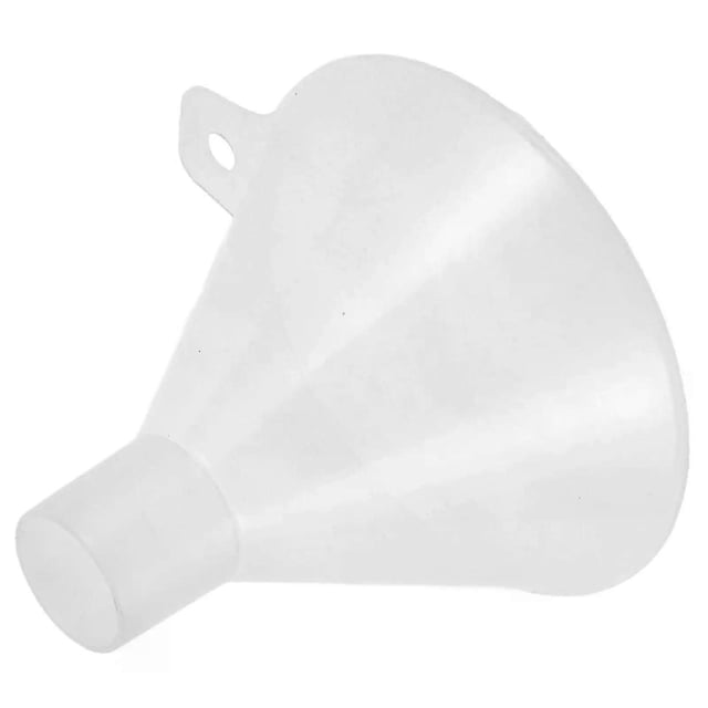 Embudo de plástico PP de 100 mm con fondo plano para añadir reactivos en polvo, vástago corto, para laboratorio, con filtro científico y equipo educativo.
