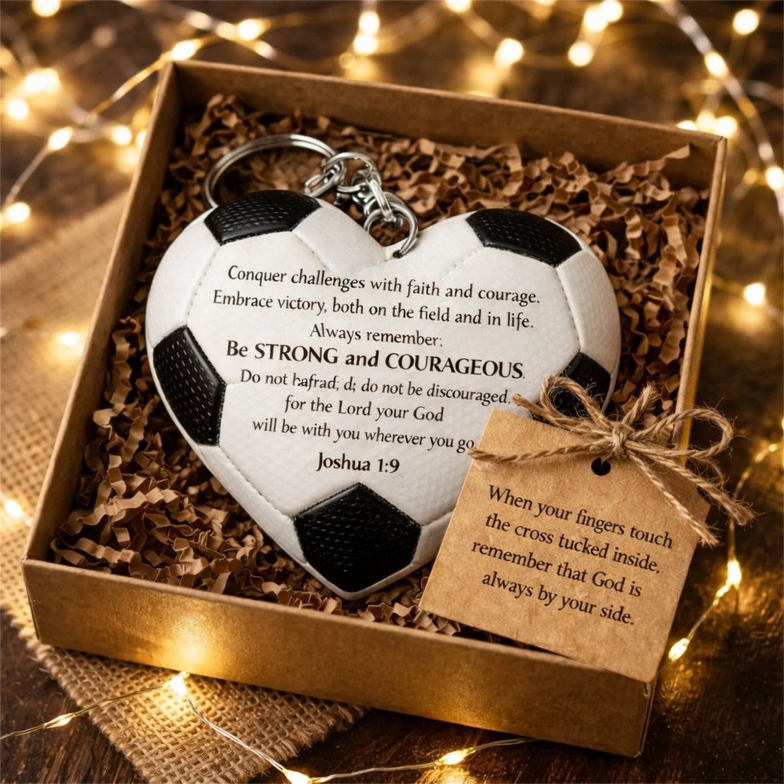 10Pcs Faiths In The Game Keychain, Yannianjz Faiths In The Game Heart Soccer Keychain, Inspirational Plastic Sport Key Ring, Soccer Ball Charm for Athletes, Motivation, Gifts