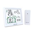 thumbnail image 1 of White Wireless Weather Station with Indoor/Outdoor Thermometer-Hygrometer, Large-Screen Display, Comfort Level Indicator, Backlit Touchscreen, and Weather Clock Functionality (Includes Main Unit and, 1 of 6