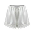thumbnail image 5 of Culottes for Women Pettipants Satin Bloomers Lace Hem Under Shorts White M, 5 of 5