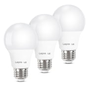 Lepro LED Light Bulbs 60W Eqv , Soft White 2700K, 9W 800LM Non-Dimmable A19 E26 Medium Base, 10000H Lifetime, 3 Pack