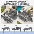 thumbnail image 3 of SERWALL 9-Piece Outdoor Dining Set with Expandable Patio Dining Table and 8 Chairs, 60–83 Inch All-Weather HDPE Patio Furniture Sets for Backyard, Garden, Deck, Poolside - Gray, 3 of 7