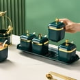 thumbnail image 1 of Xihbxyly Juego de Especias Chapadas En Oro, Tarros de Condimentos de Lujo, Diseño Duradero con Múltiples Compartimentos, Decoración Elegante para La Cocina, Organización Del Hogar, Solución de Almace, 1 of 4